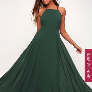 NWT Mythical Kind of Love Dark Green Maxi Dress
